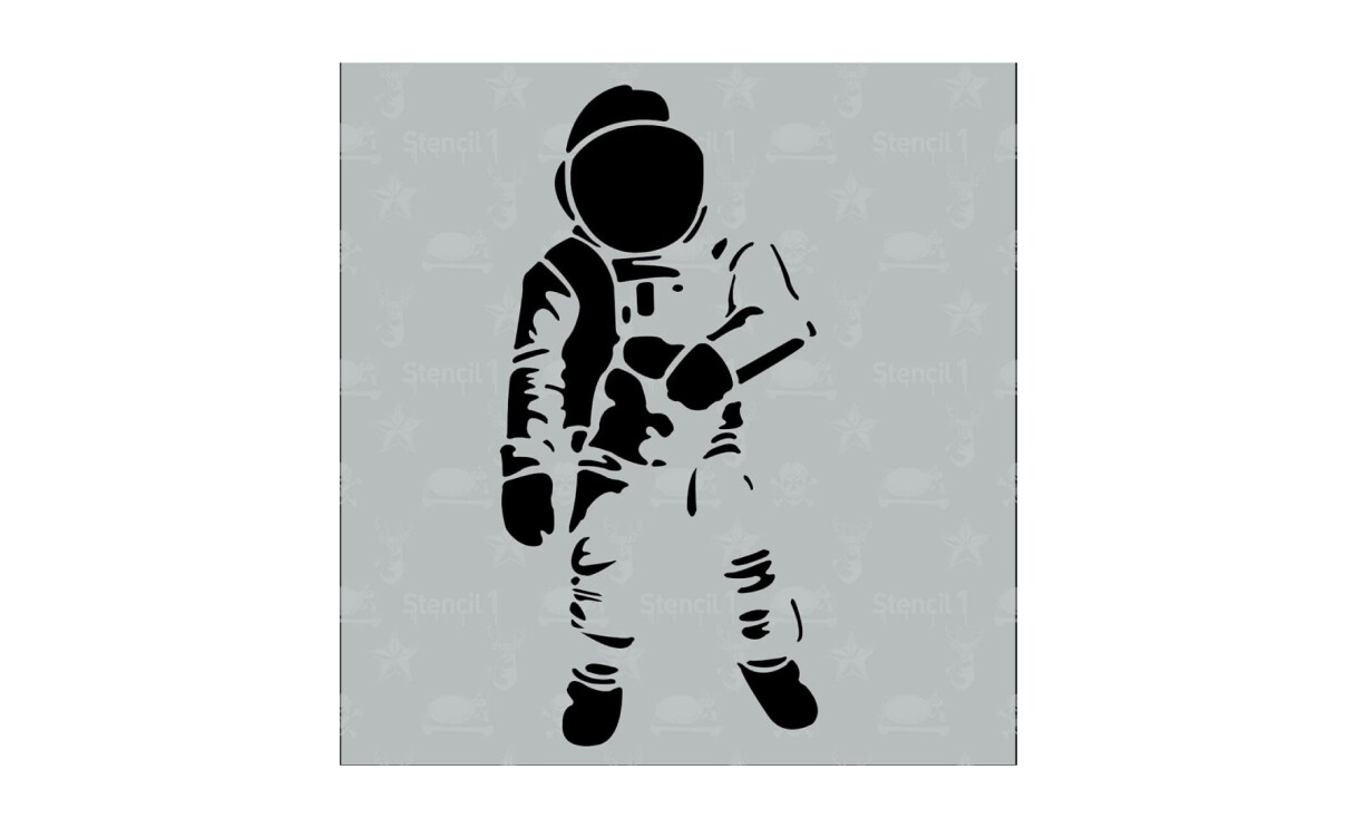 An image of an astronaut stencil made by Stencil1.