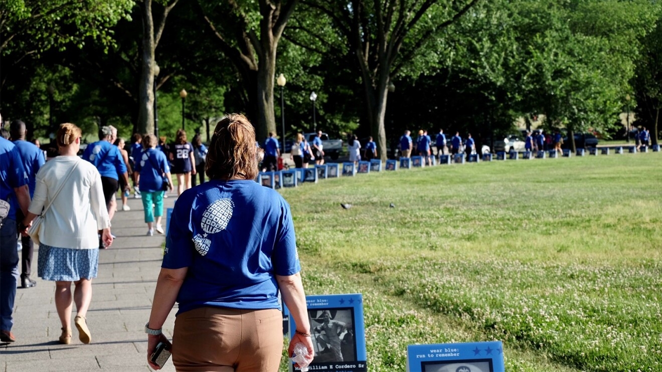 Attendees and volunteers completing a self-paced walk/run around the Ellipse in Washington, D.C.