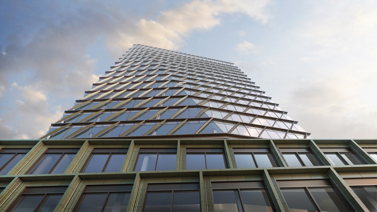 An image of the outside of the building for Amazon's Tech Hub in Boston, Massachusetts.