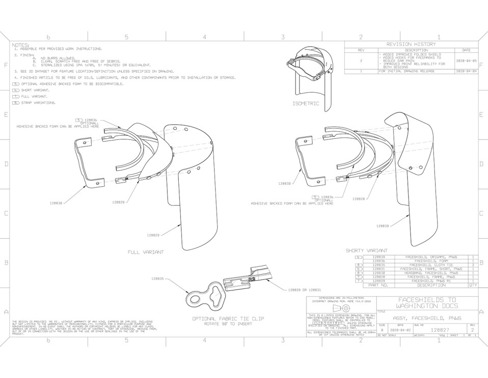 A cad design of a PPE face shield for medical professionals