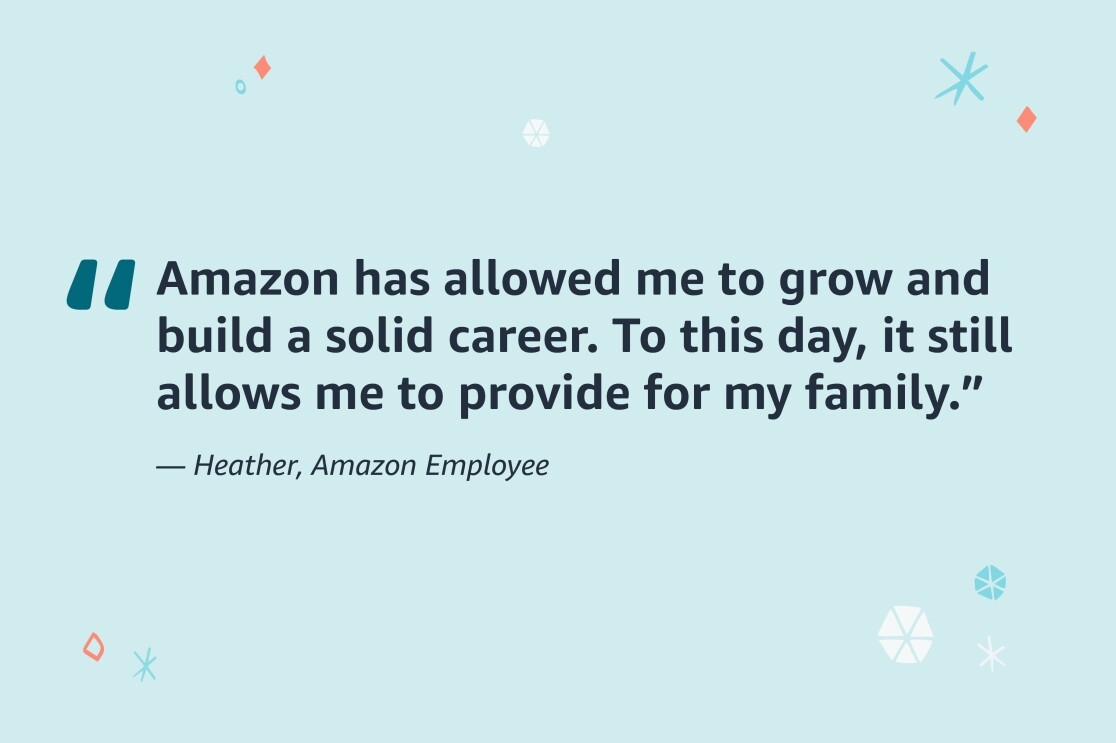 An image of a quote from an Amazon employee.