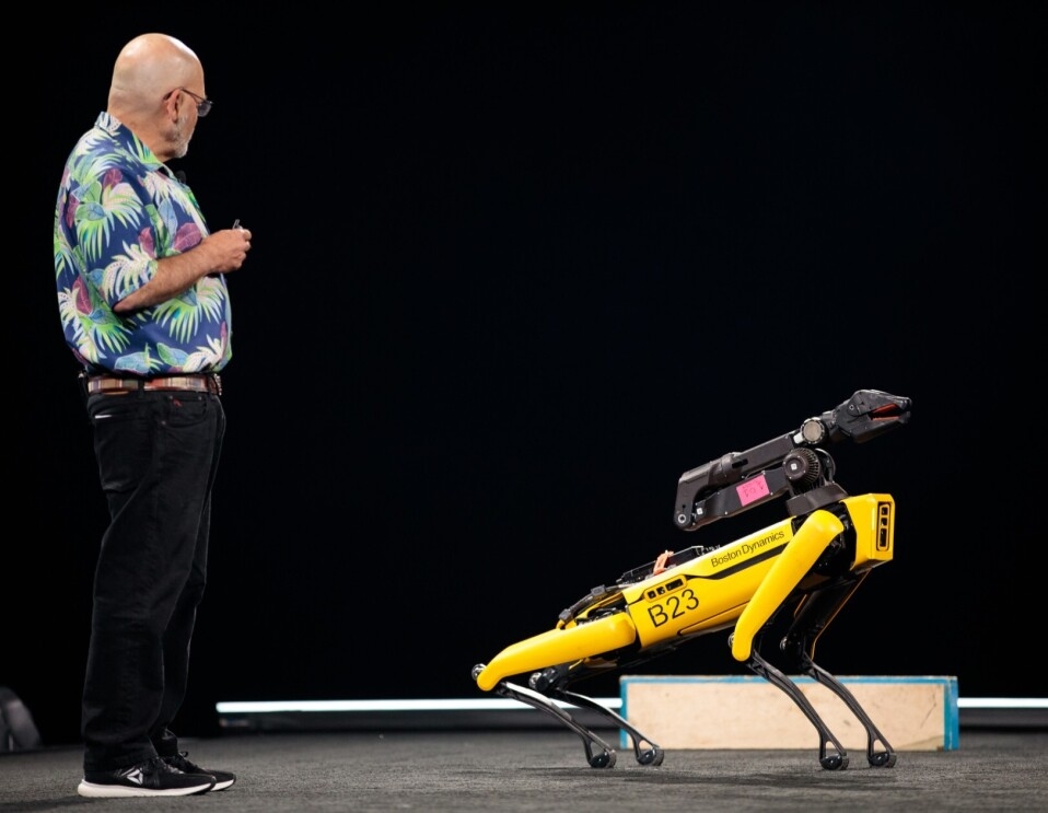 Marc Raibert, CEO and founder of Boston Dynamics, on stage at re:MARS 2019