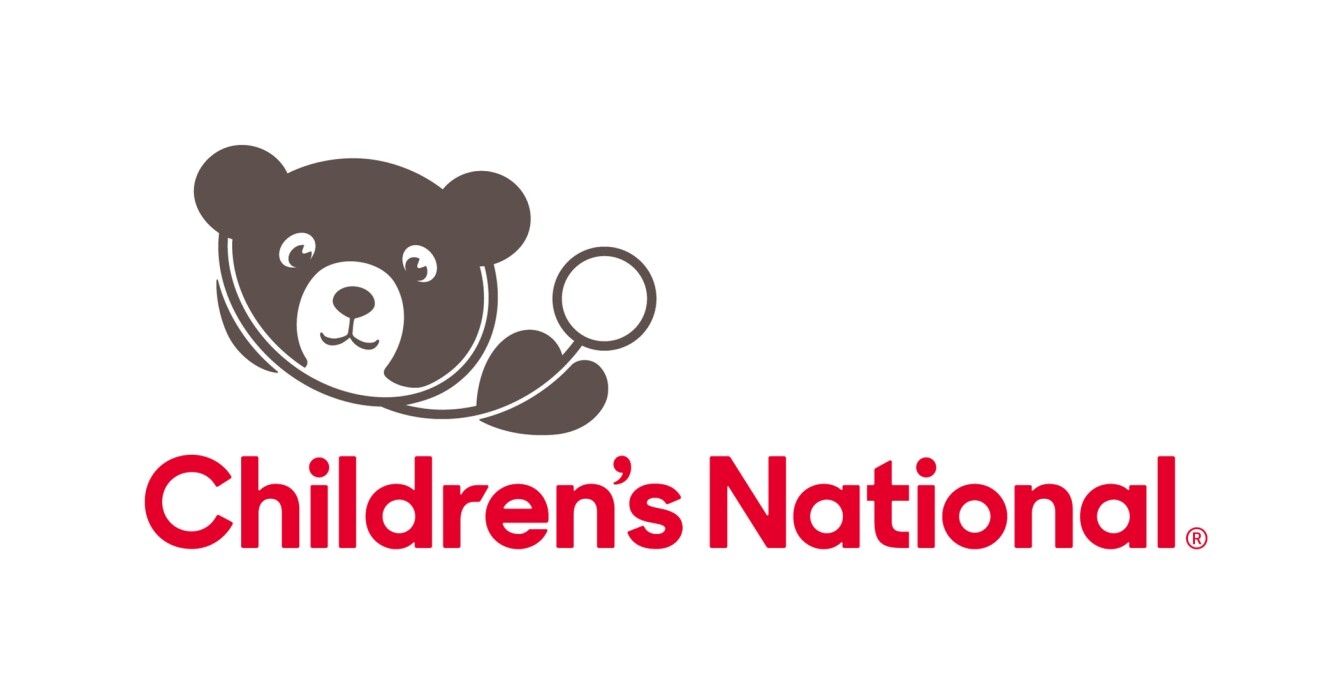 An image of the logo for Children's National. The name is in red letters and there is a brown teddy bear wearing a doctor's stethoscope.