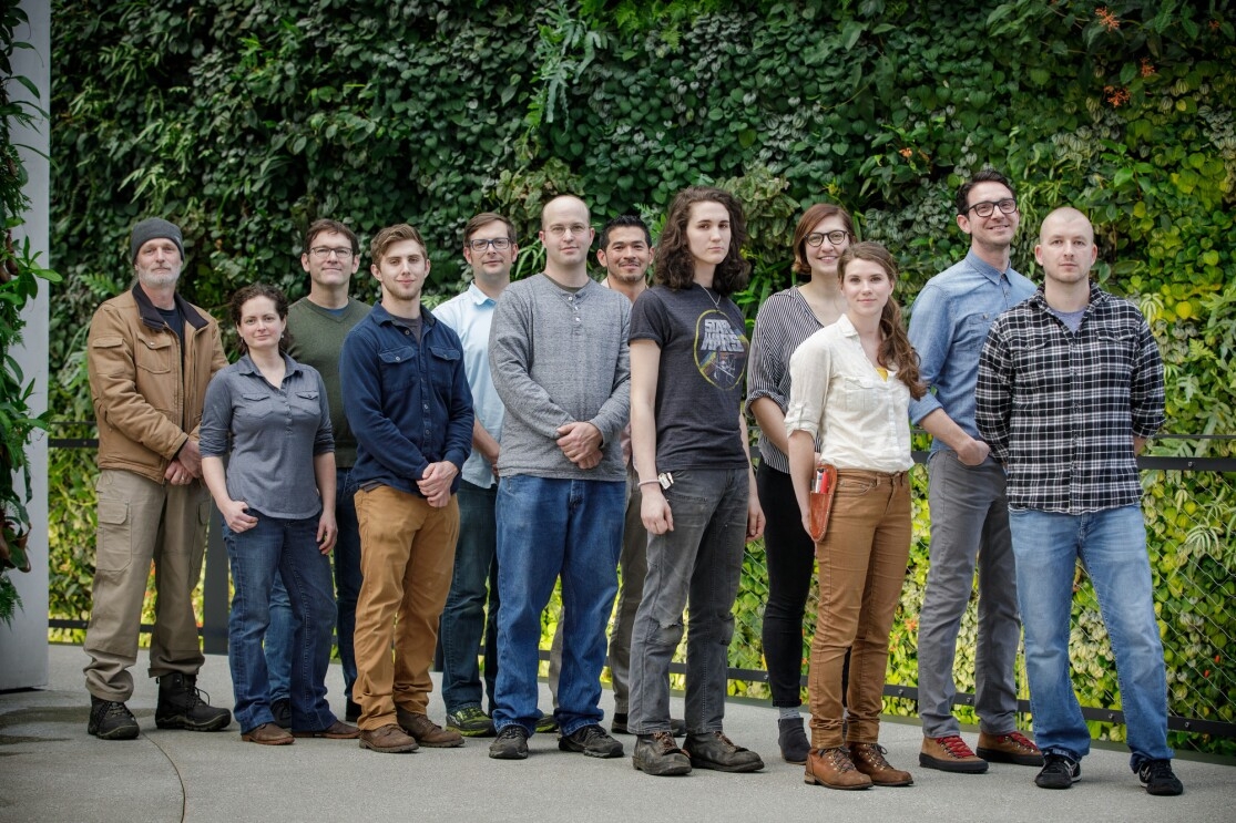 Group photo of the horticulture team for The Spheres.