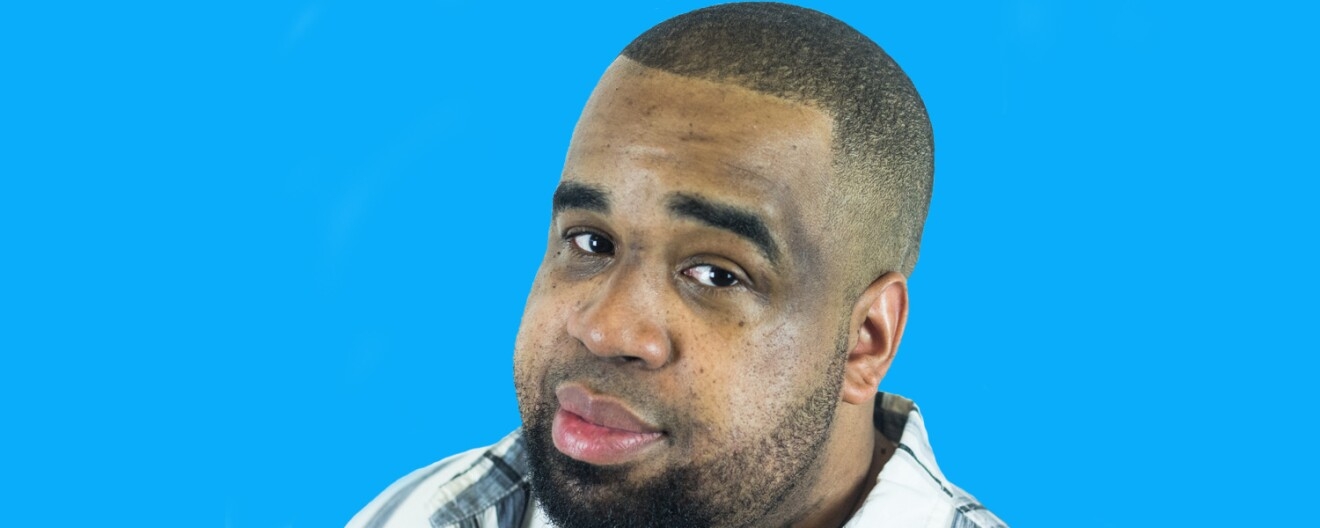 A head shot on a blue background of Amazon author Jeffrey Lee Cheatham II