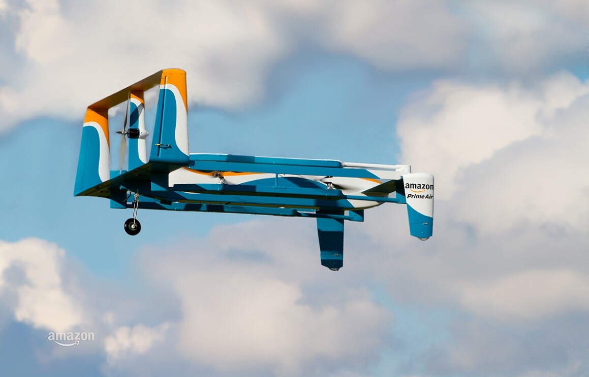 The MK23 hybrid model drone flys through the air like an airplane.