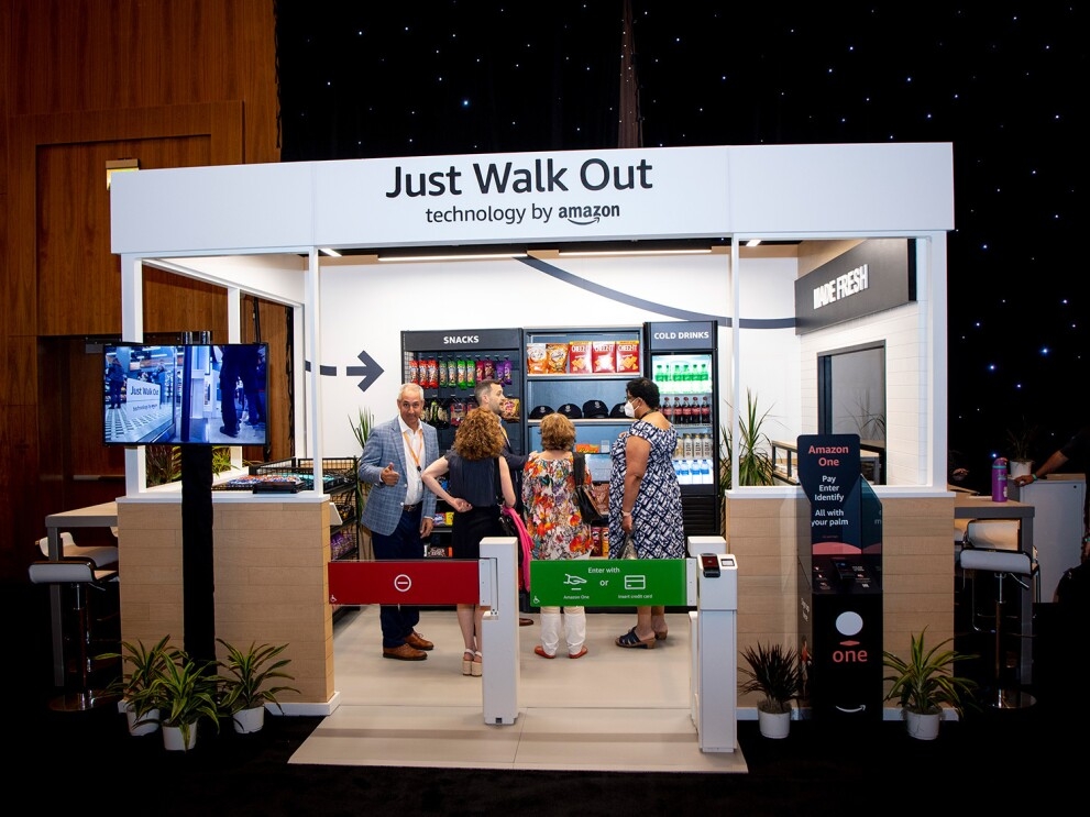 An image from the Just Walk Out showcase on the show floor at re:MARS 2022.