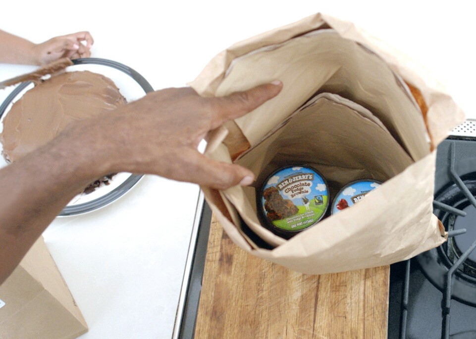 Images of Amazon's new, recyclable grocery delivery packaging.