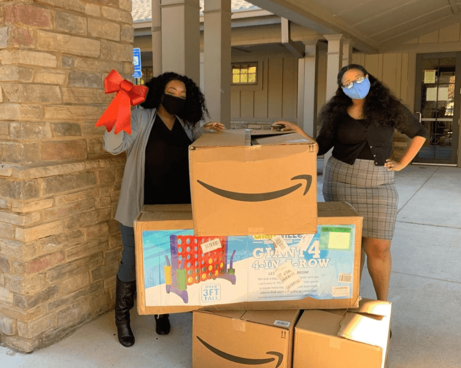 An image of donations Amazon made to on of the charitable organizations selected for its Delivering Smiles program this year.