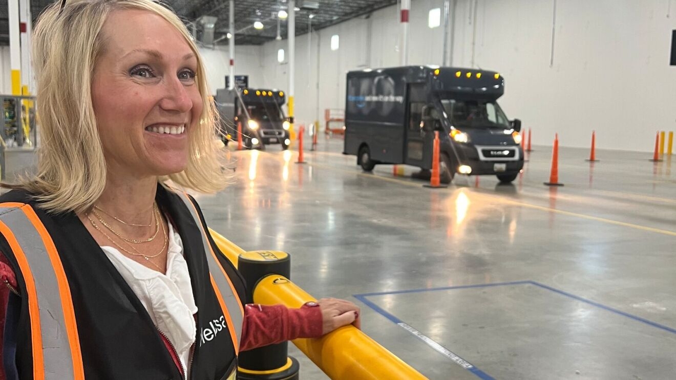 An image of a woman, an Amazon Delivery Service Partner, and her day at work.