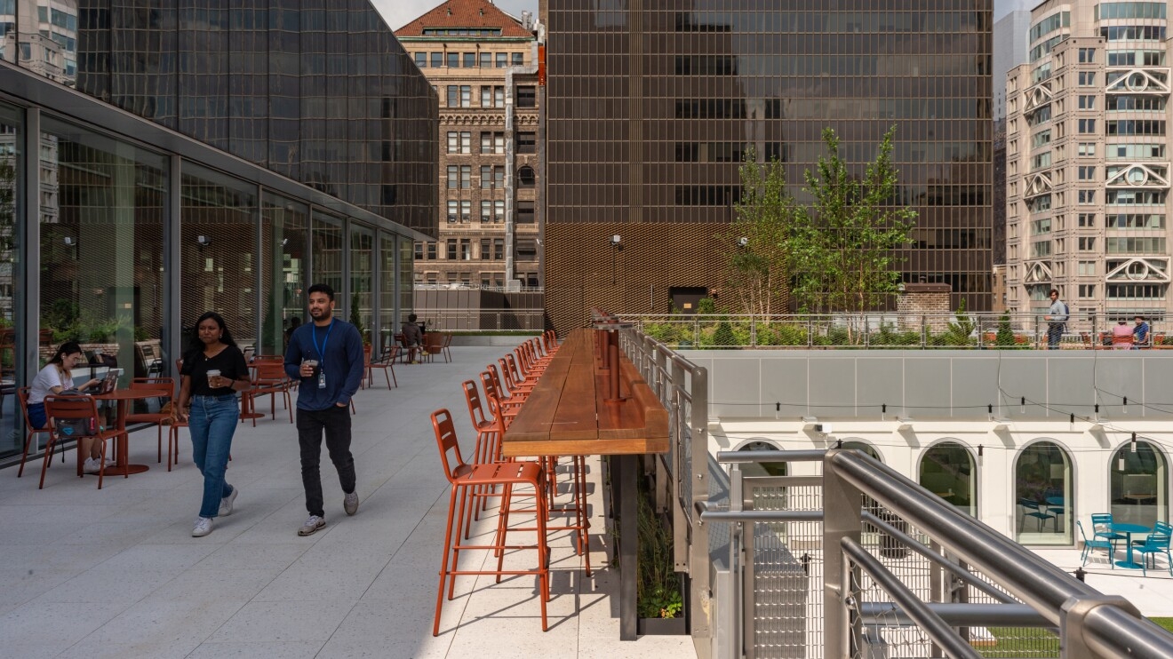 interior and exterior images from the new jfk27 office building hank in midtown manhattan